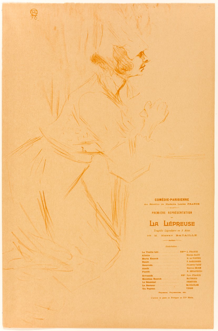 Program för La Lépreuse av Henri de Toulouse-Lautrec