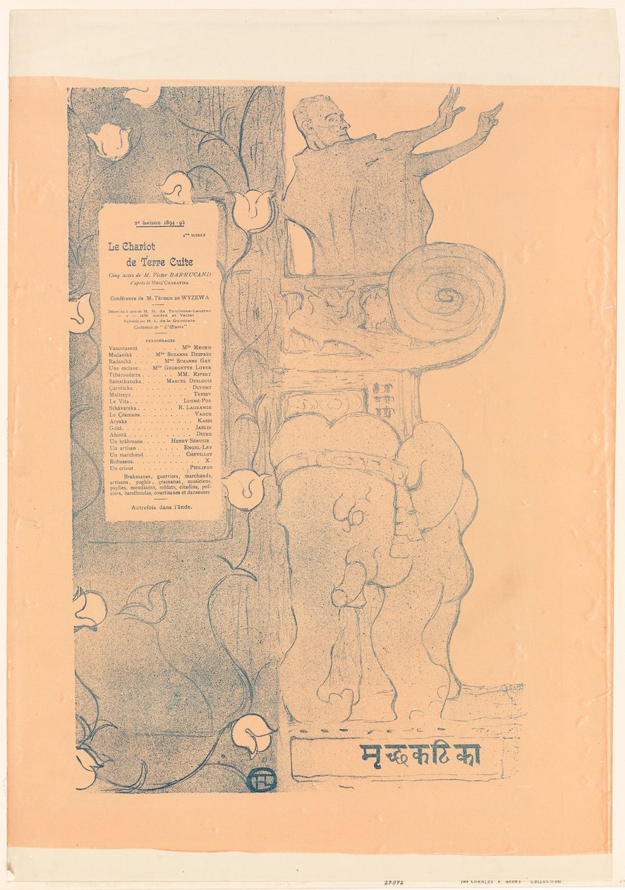 Program för "Den lilla lervagnen" av Henri de Toulouse-Lautrec