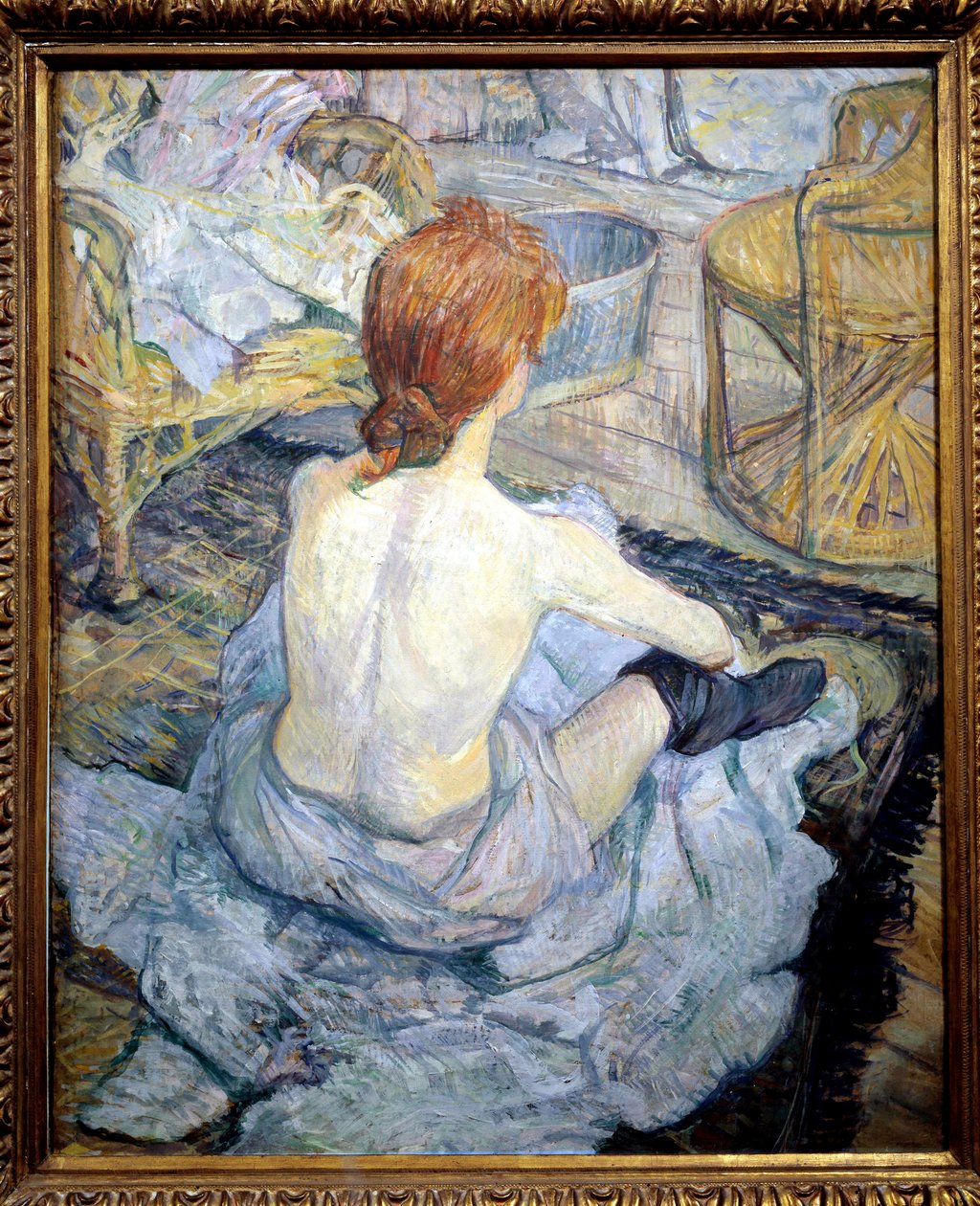 Rödhårig (Toaletten). Målning av Henri De Toulouse Lautrec (Toulouse-Lautrec av Henri de Toulouse Lautrec