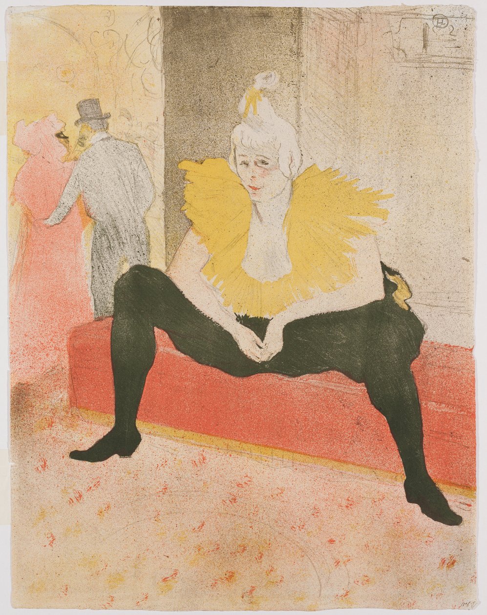 Sittande kvinnlig clown (Mlle Cha-U-Kao) av Henri de Toulouse Lautrec