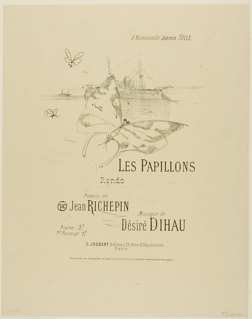 Fjärilarna, från Melodies av Désiré Dihau av Henri de Toulouse-Lautrec