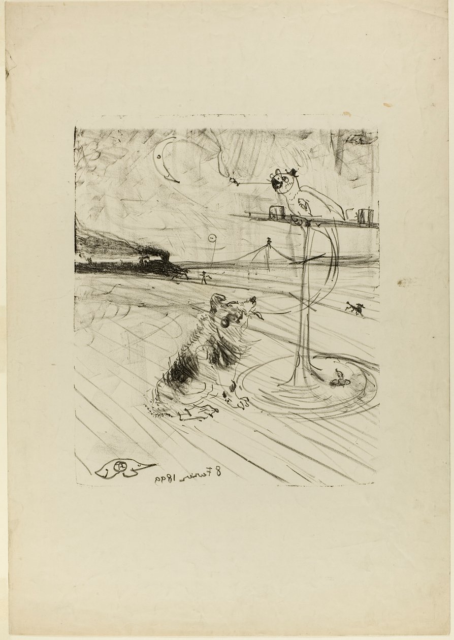 Hunden och papegojan av Henri de Toulouse-Lautrec