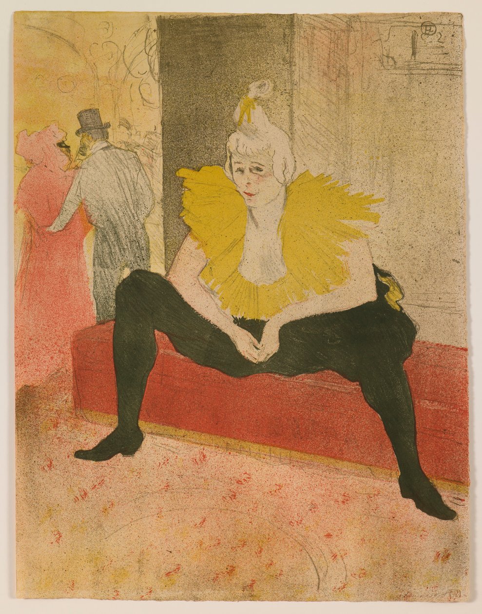Den sittande clownkvinnan, ur serien ”Elles” av Henri de Toulouse-Lautrec