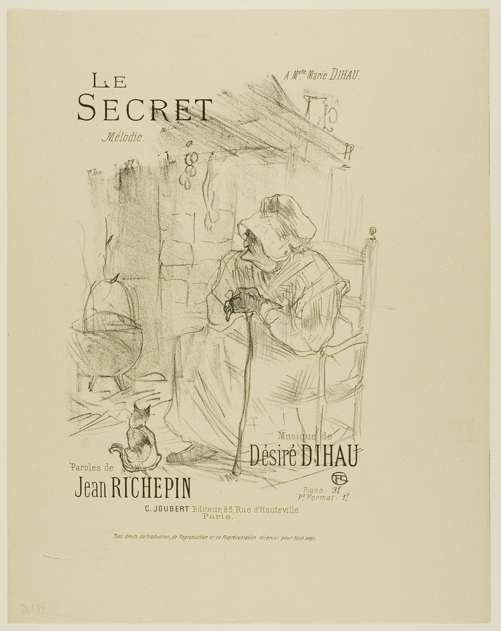 Hemligheten, från melodier av Désiré Dihau av Henri de Toulouse-Lautrec