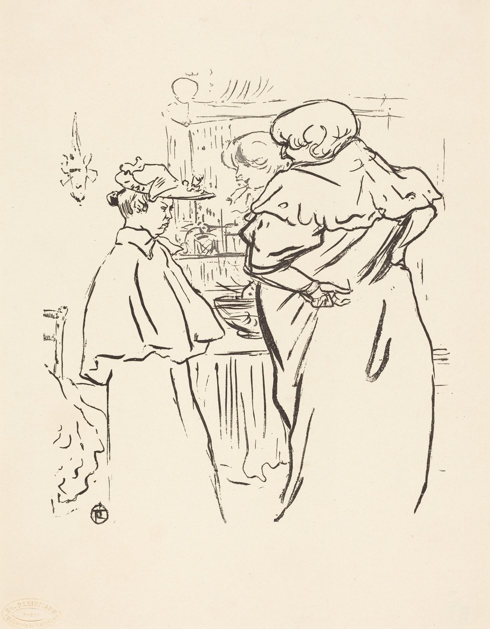 Två kvinnor framför en spegel av Henri de Toulouse-Lautrec