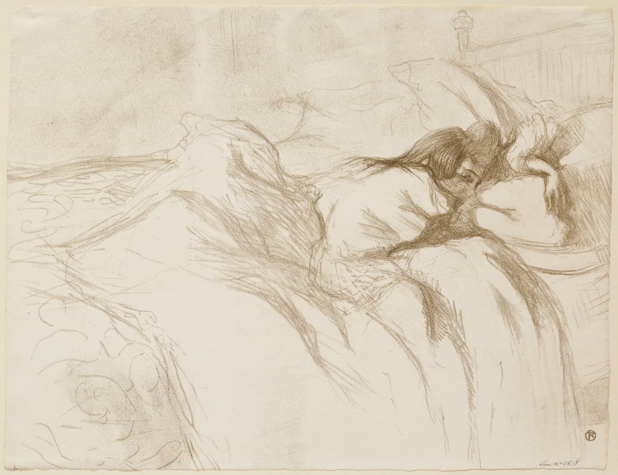 Liggande kvinna - vaknar av Henri de Toulouse-Lautrec