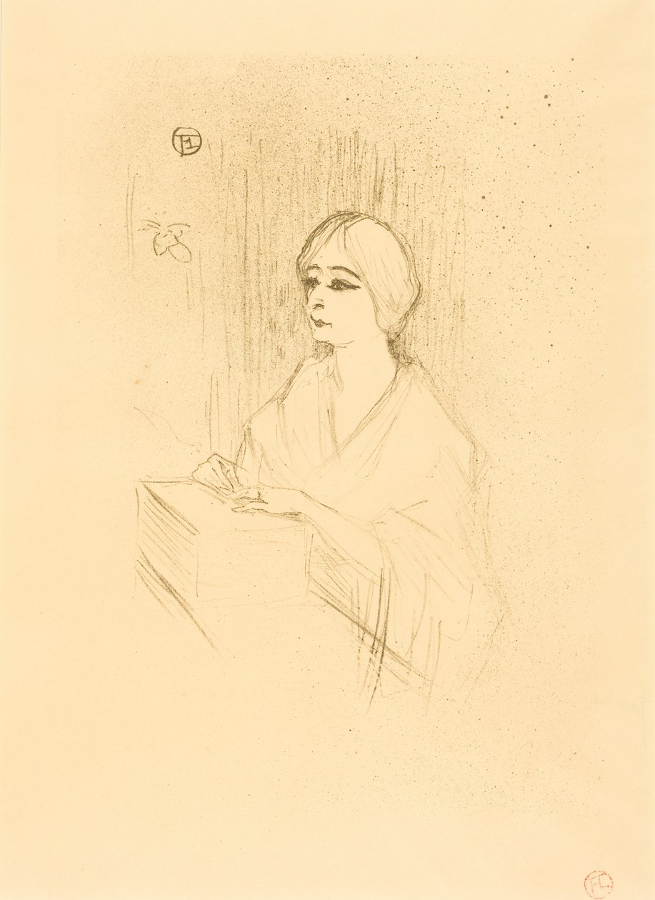 Yahne in His Box (Yahne i sin loge) av Henri de Toulouse-Lautrec
