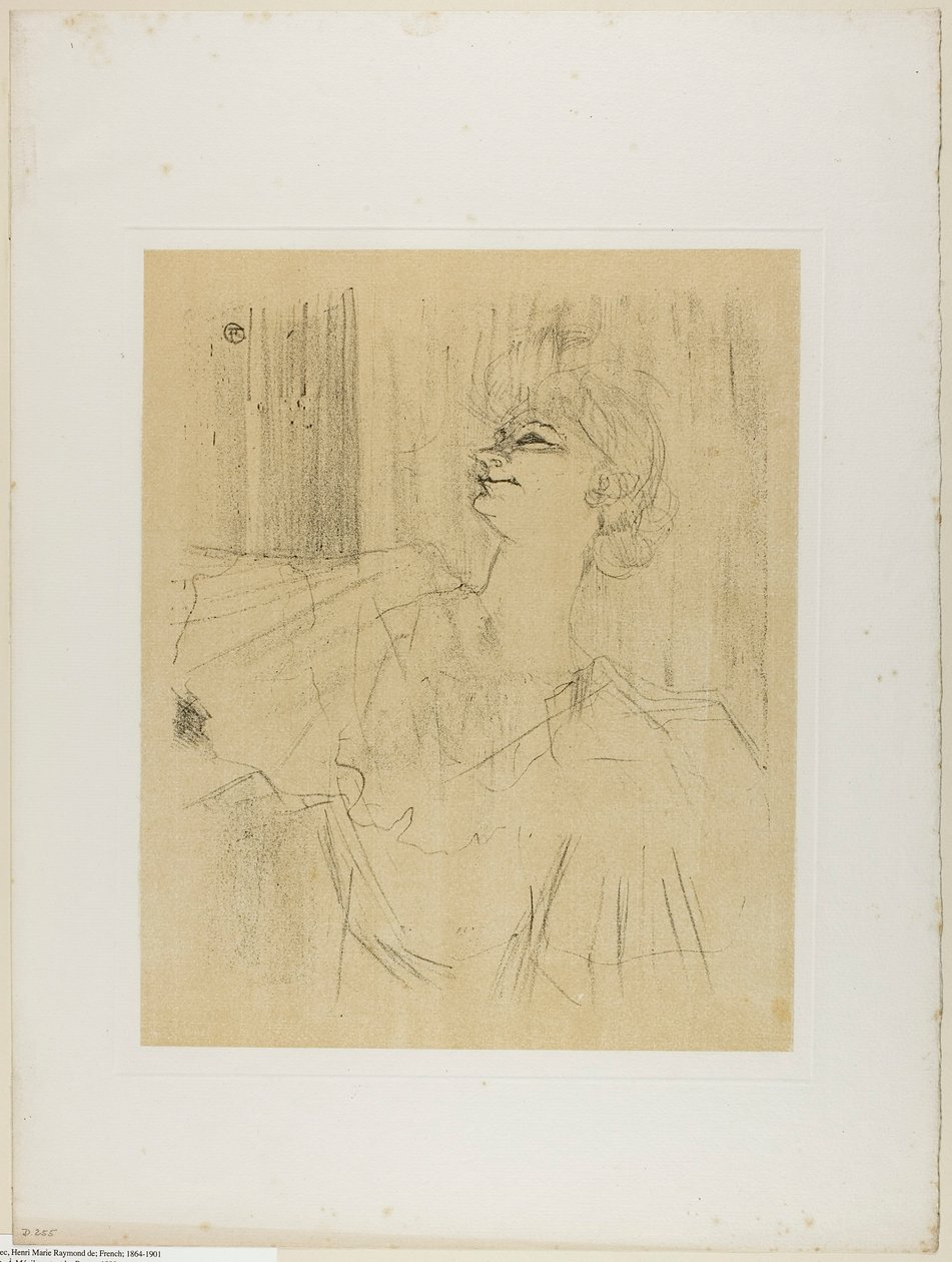 Yvette Guilbert—A Menilmontant de Bruant, från Yvette Guilbert av Henri de Toulouse-Lautrec