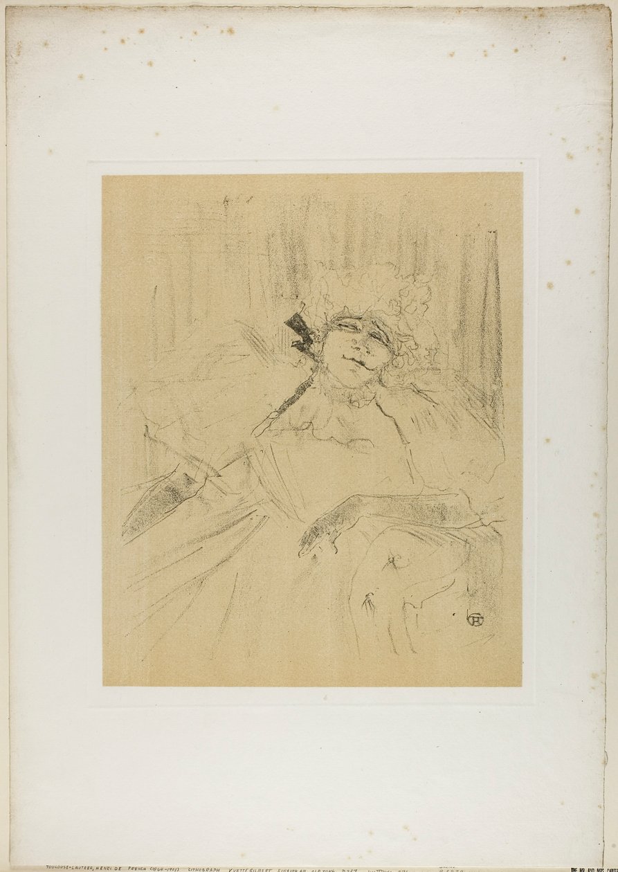 Yvette Guilbert—Gammal sång, från Yvette Guilbert av Henri de Toulouse-Lautrec