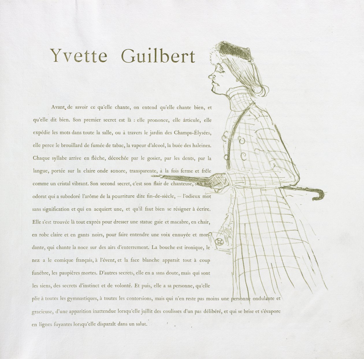 Yvette Guilbert-French Series: Nr 1 av Henri de Toulouse-Lautrec