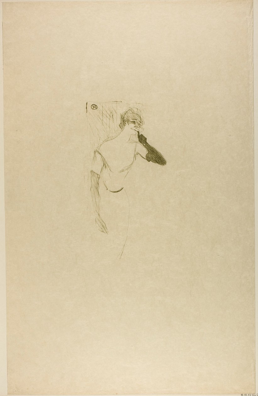 Yvette Guilbert, i Colombine vid Pierrot av Henri de Toulouse-Lautrec