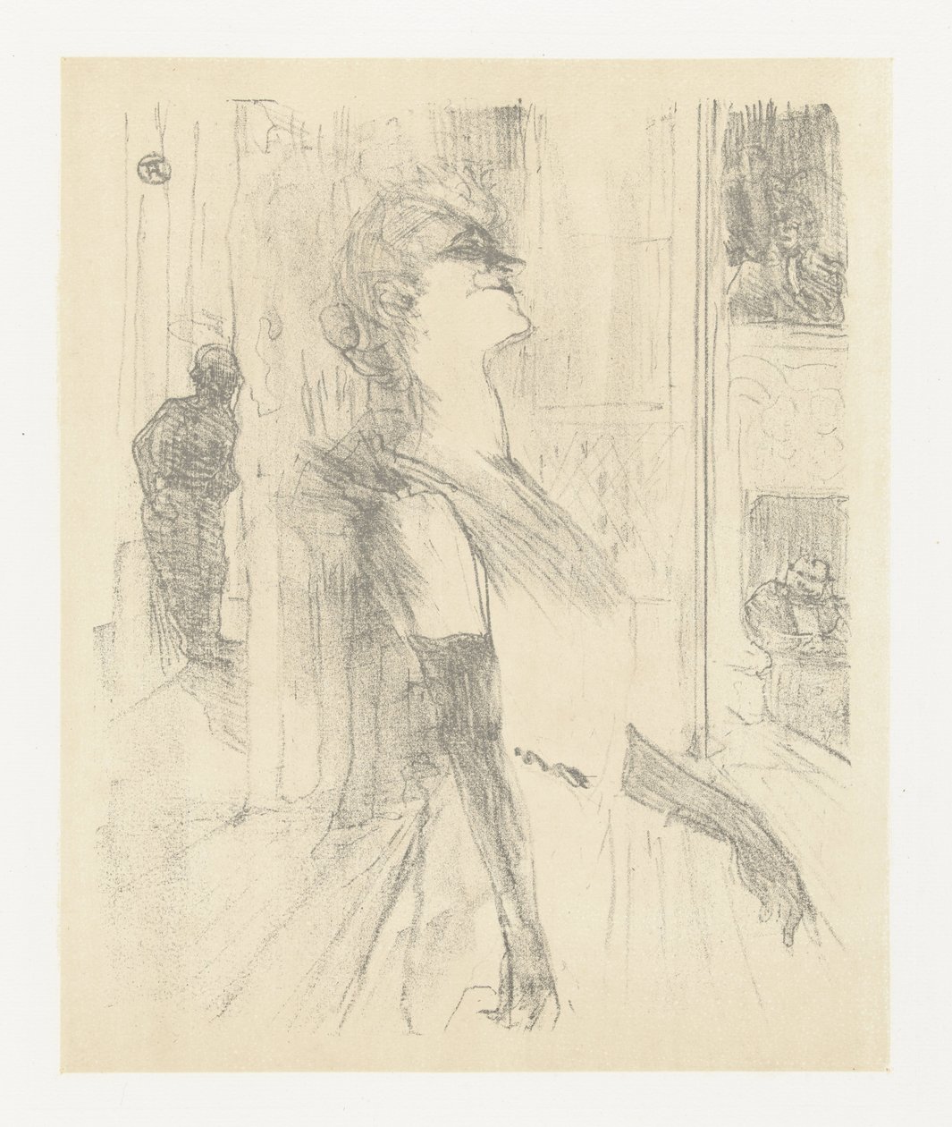Porträtt av skådespelerskan Yvette Guilbert under uppträdandet Yvette Guilbert på scen Yvette Guilbert: Engelsk serie (serietitel) av Henri de Toulouse Lautrec (signed by artist)