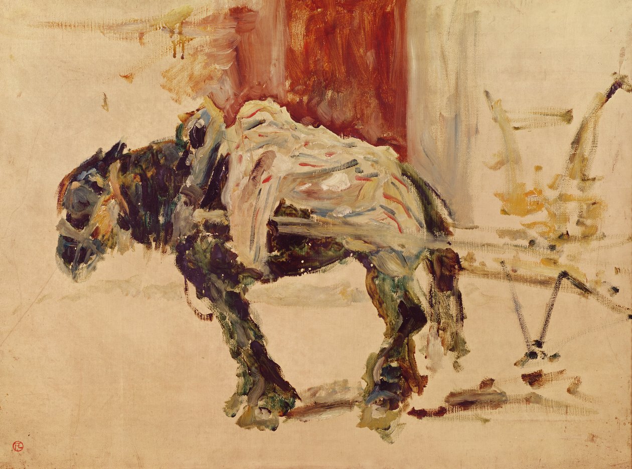 En draghäst vid Céleyran, 1881 av Henri de Toulouse Lautrec