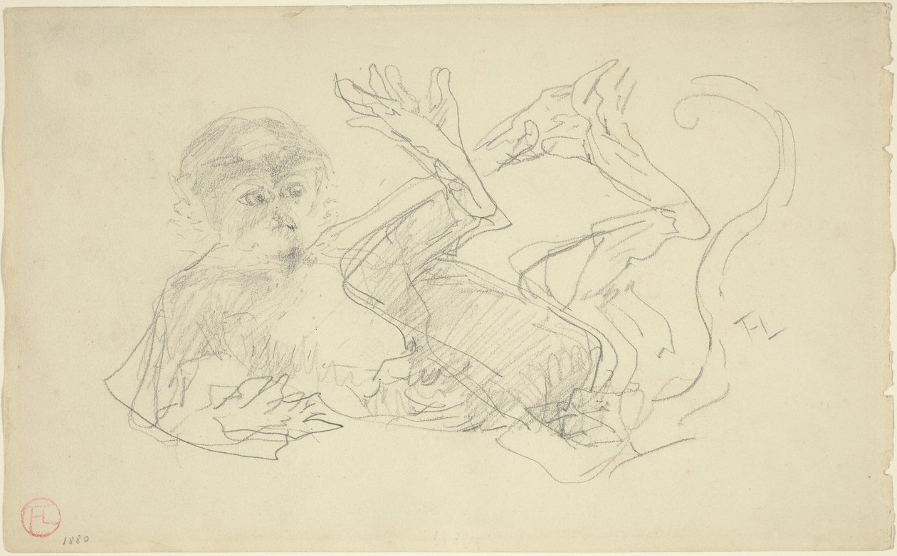 En apa som leker på hans rygg av Henri de Toulouse Lautrec
