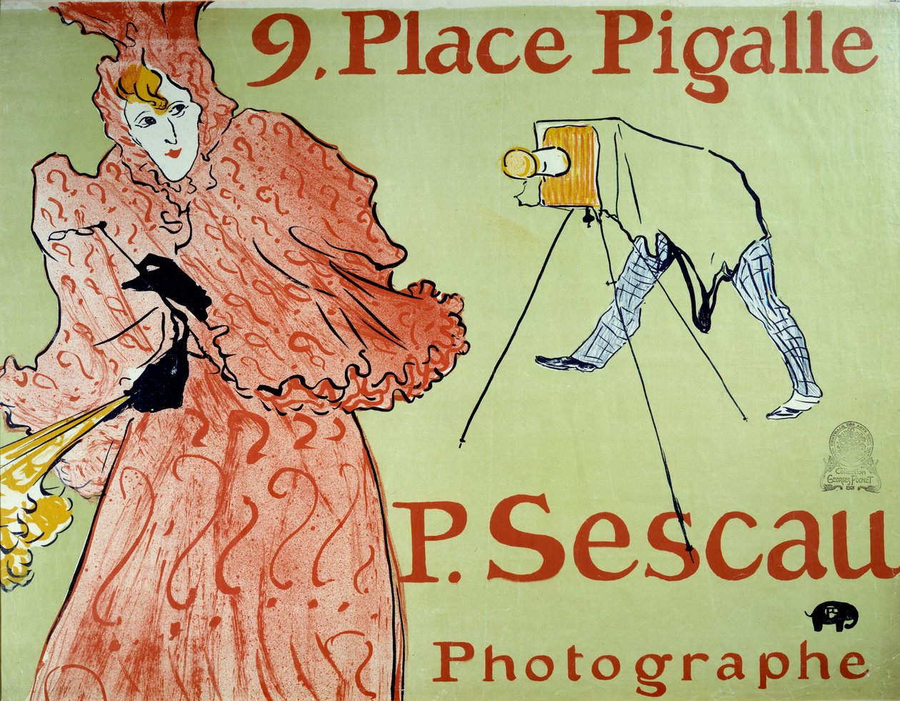 Reklam för fotografen P. Sescau, 9 Place Pigalle i Montmartre. Affisch av Henri De Toulouse Lautrec (1864-1901) av Henri de Toulouse Lautrec