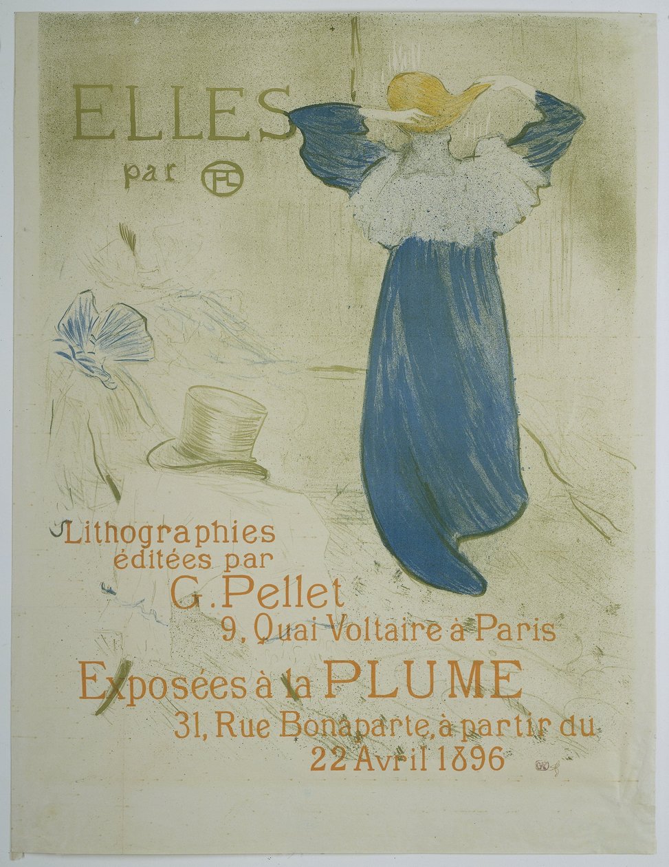 Voor de Exhibition Poster van de Series de Van Toulouse-Lautrec Bij La Plume De av Toulouse-Lautrec. Litografier publicerade av G. Pellet 9, Quai Voltaire i Paris. Utställt på Pen 31, Rue Bonaparte, från 22 april 1896 (titel på objekt) av Henri de Toulouse Lautrec
