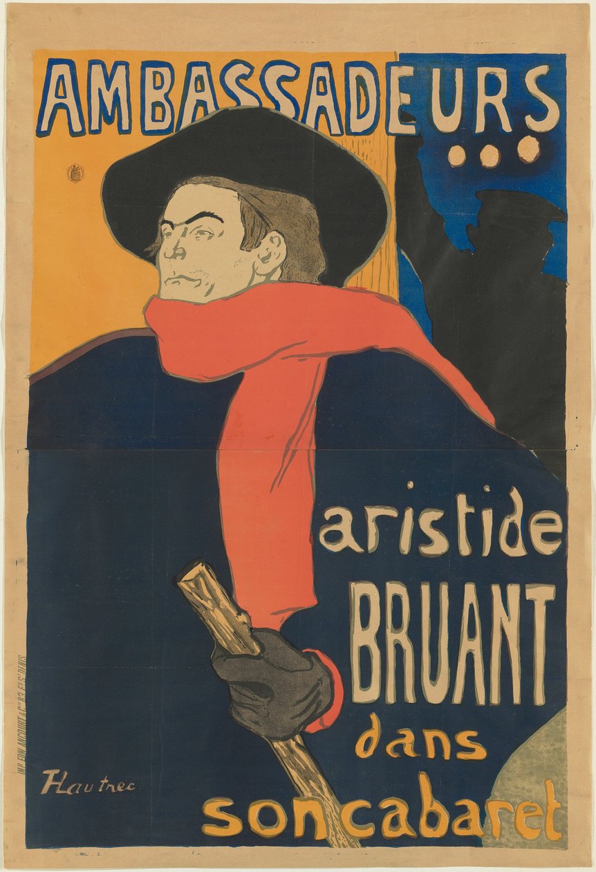 Ambassadörer: Aristide Bruant av Henri de Toulouse Lautrec