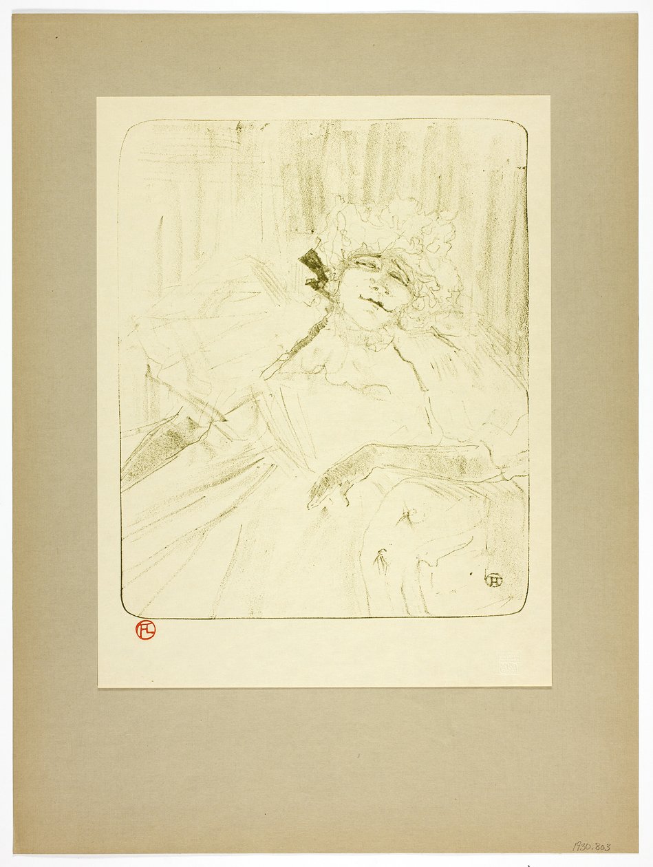 En gammal sång, platta fem från Yvette Guilbert av Henri de Toulouse Lautrec