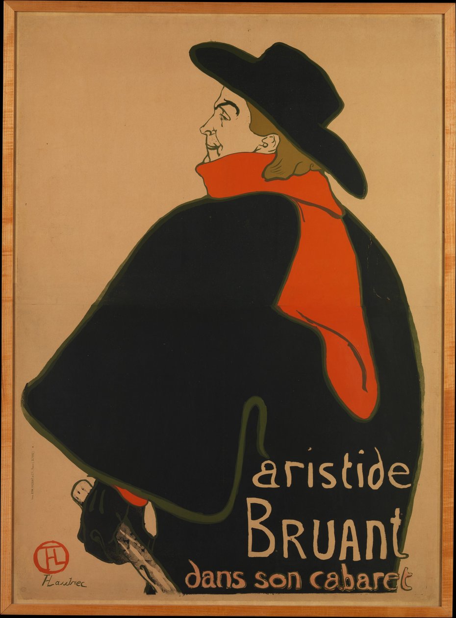 Aristide Bruant, vid hans kabaré, 1893., 1893. av Henri de Toulouse Lautrec