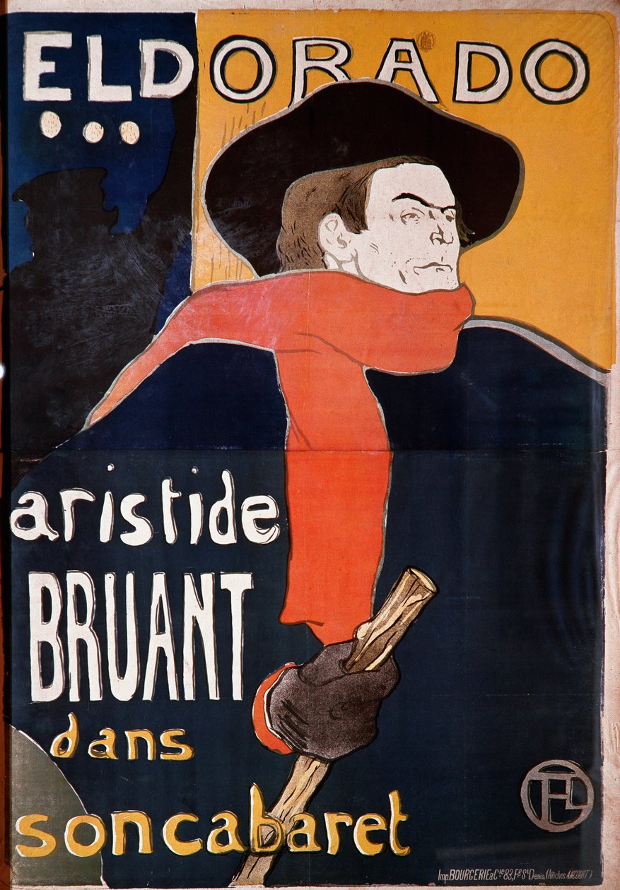 Aristide Sparrow i sin kabaré. Teckning av Henri de Toulouse-Lautrec (Toulouse Lautrec av Henri de Toulouse Lautrec