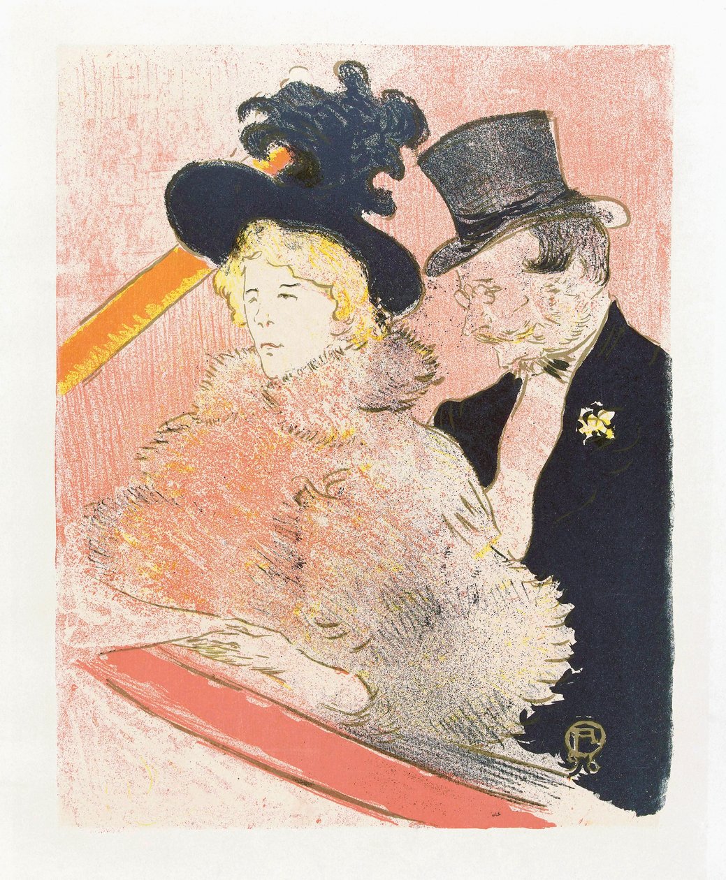 På Les Decadents. Affisch av Toulouse-Lautrec. av Henri de Toulouse Lautrec