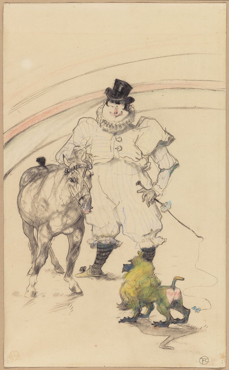 På Cirkus: Tränad ponny och babian av Henri de Toulouse Lautrec