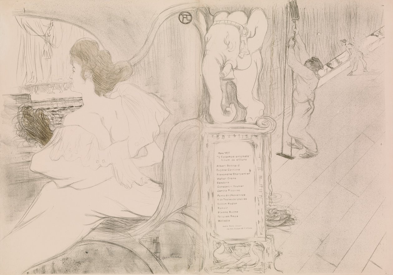 Vid gardinen Au rideau, 1895., 1895. av Henri de Toulouse Lautrec