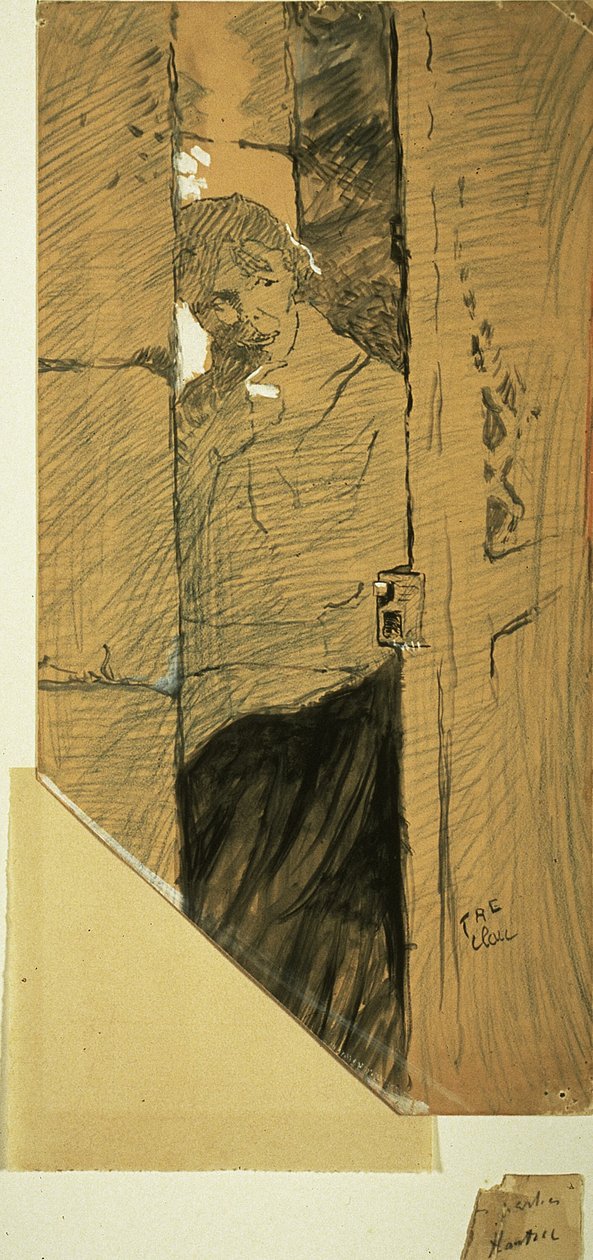 Vid dörren av Henri de Toulouse Lautrec