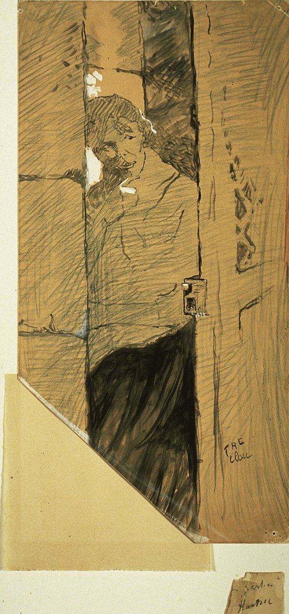 Vid dörren av Henri de Toulouse Lautrec