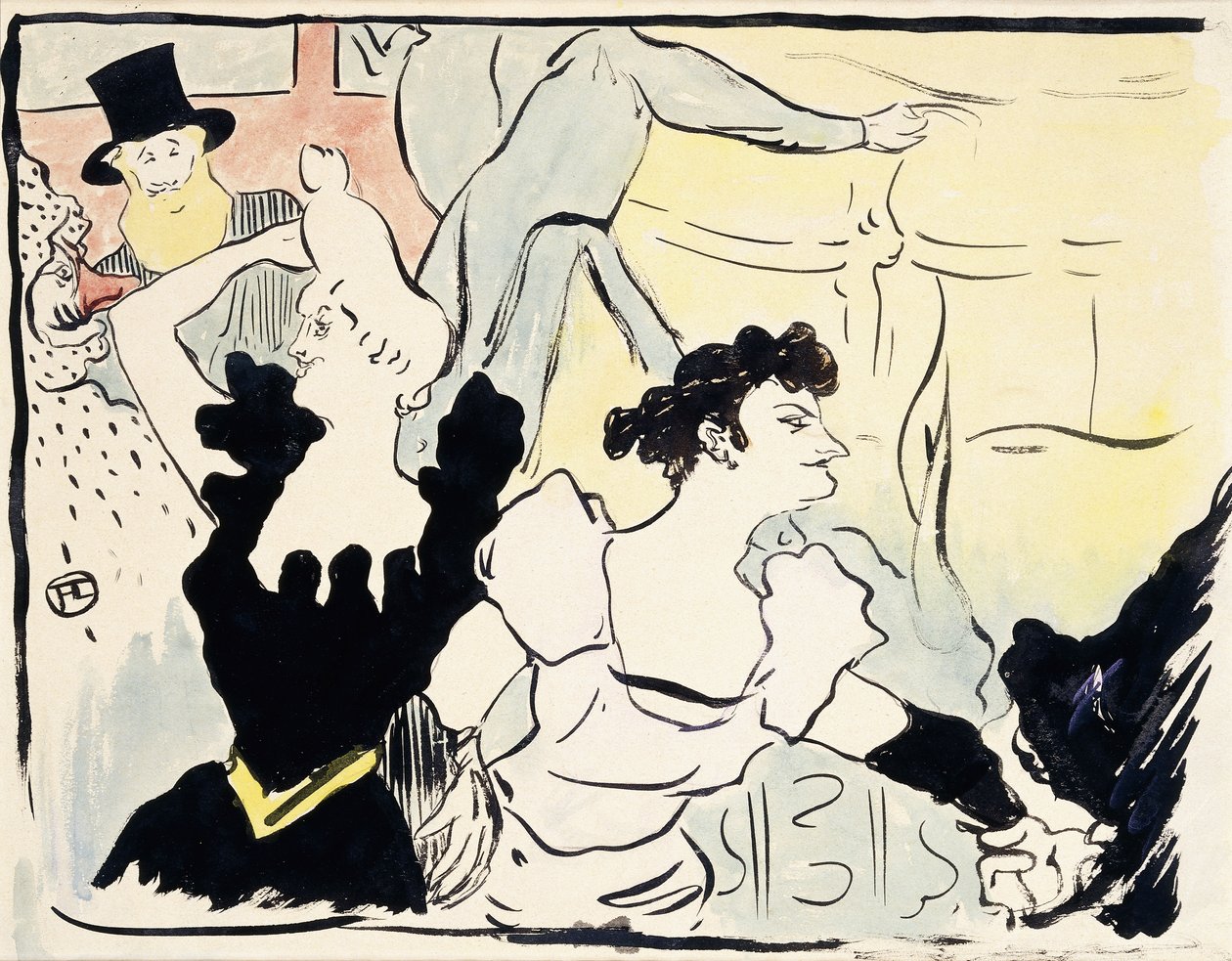 På maskeradbalen - Parisiska festligheter - Nya fester, 1892 av Henri de Toulouse Lautrec