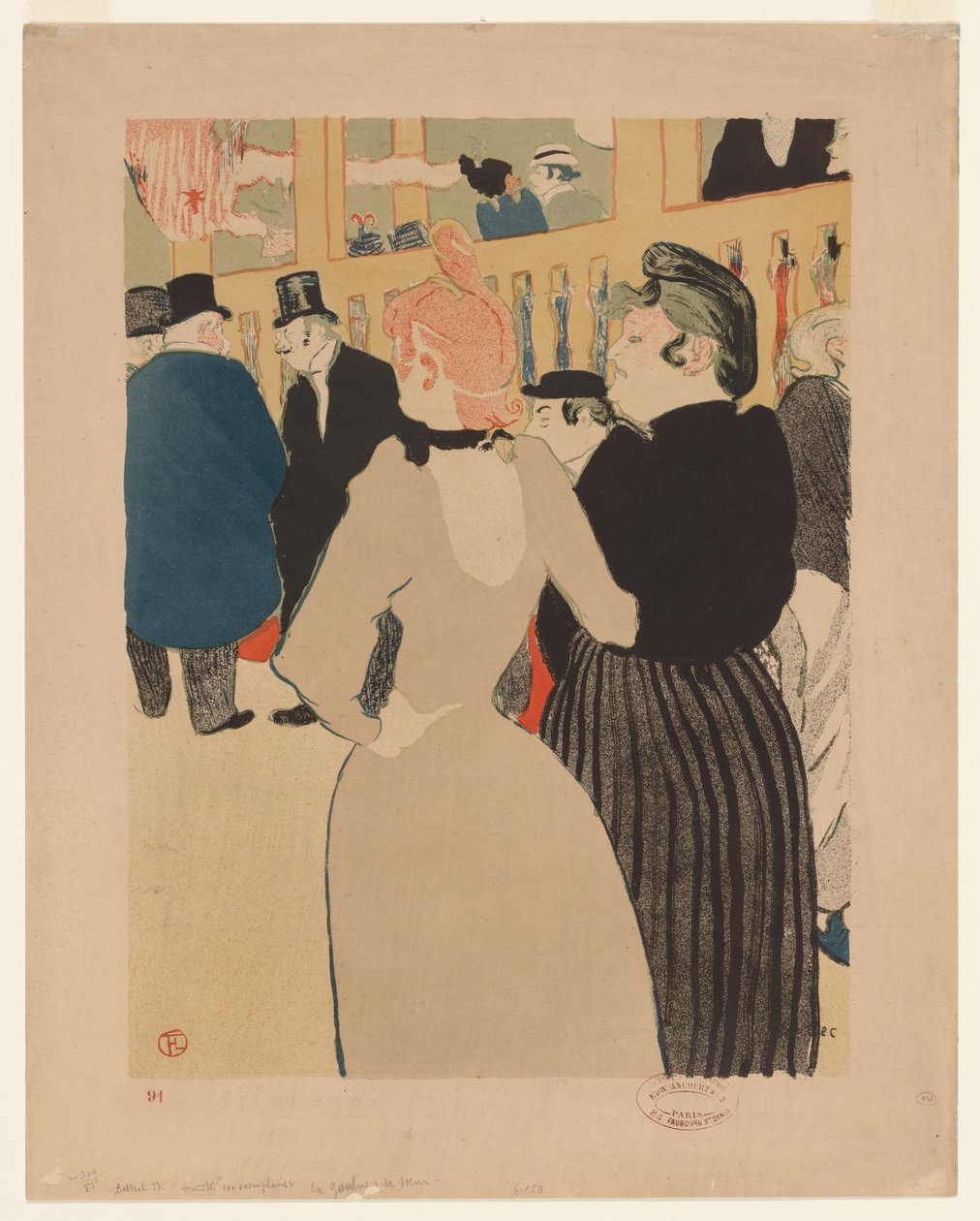 På Moulin Rouge: La Goulue och hennes syster av Henri de Toulouse Lautrec