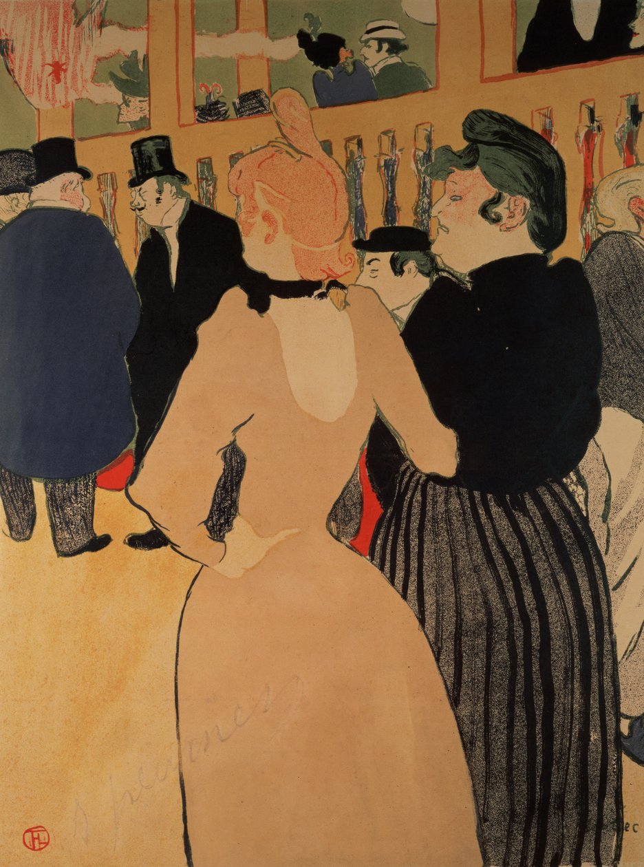 Vid Moulin Rouge: La Goulue och hennes syster, 1892 av Henri de Toulouse Lautrec