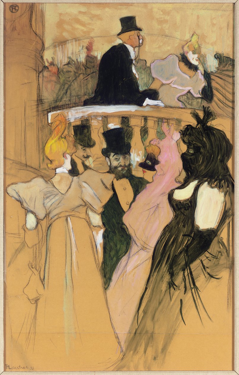 På Operabalen; Au bal de l"operan, 1893 av Henri de Toulouse Lautrec