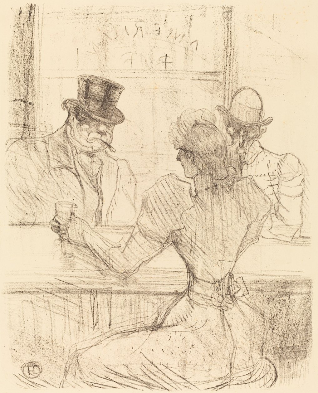 På Picton Bar, rue Scribe Au bar Picton, rue Scribe, 1896. av Henri de Toulouse Lautrec