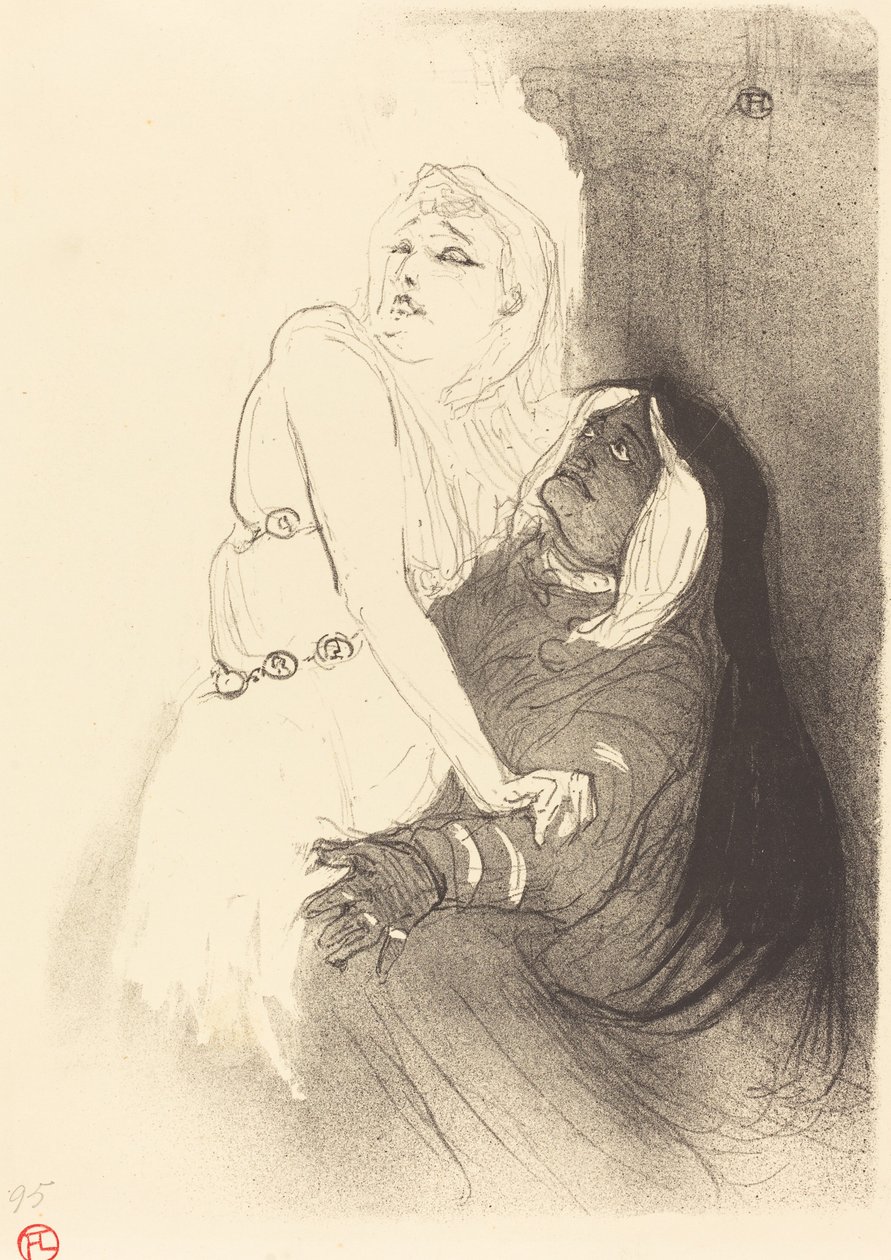 Vid renässansen: Sarah Bernhardt i Phedre A la Renaissance: Sarah Bernhardt dans..., 1893. av Henri de Toulouse Lautrec