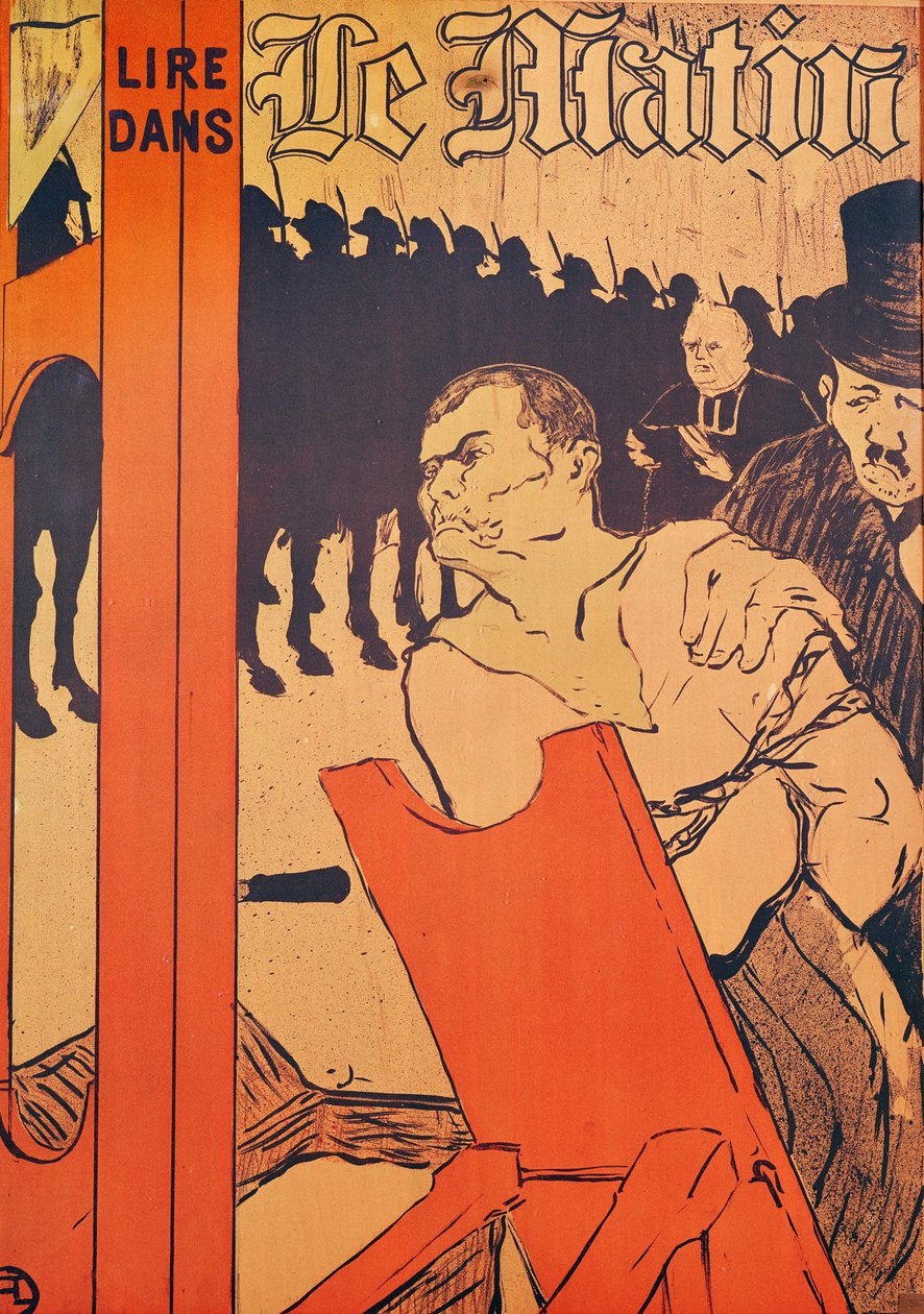 Vid foten av galgen, reklam för Le Matin, 1893 (färglitografi) av Henri de Toulouse Lautrec