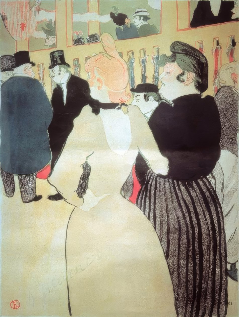 På Moulin Rouge: La Goulue och hennes syster av Henri de Toulouse Lautrec