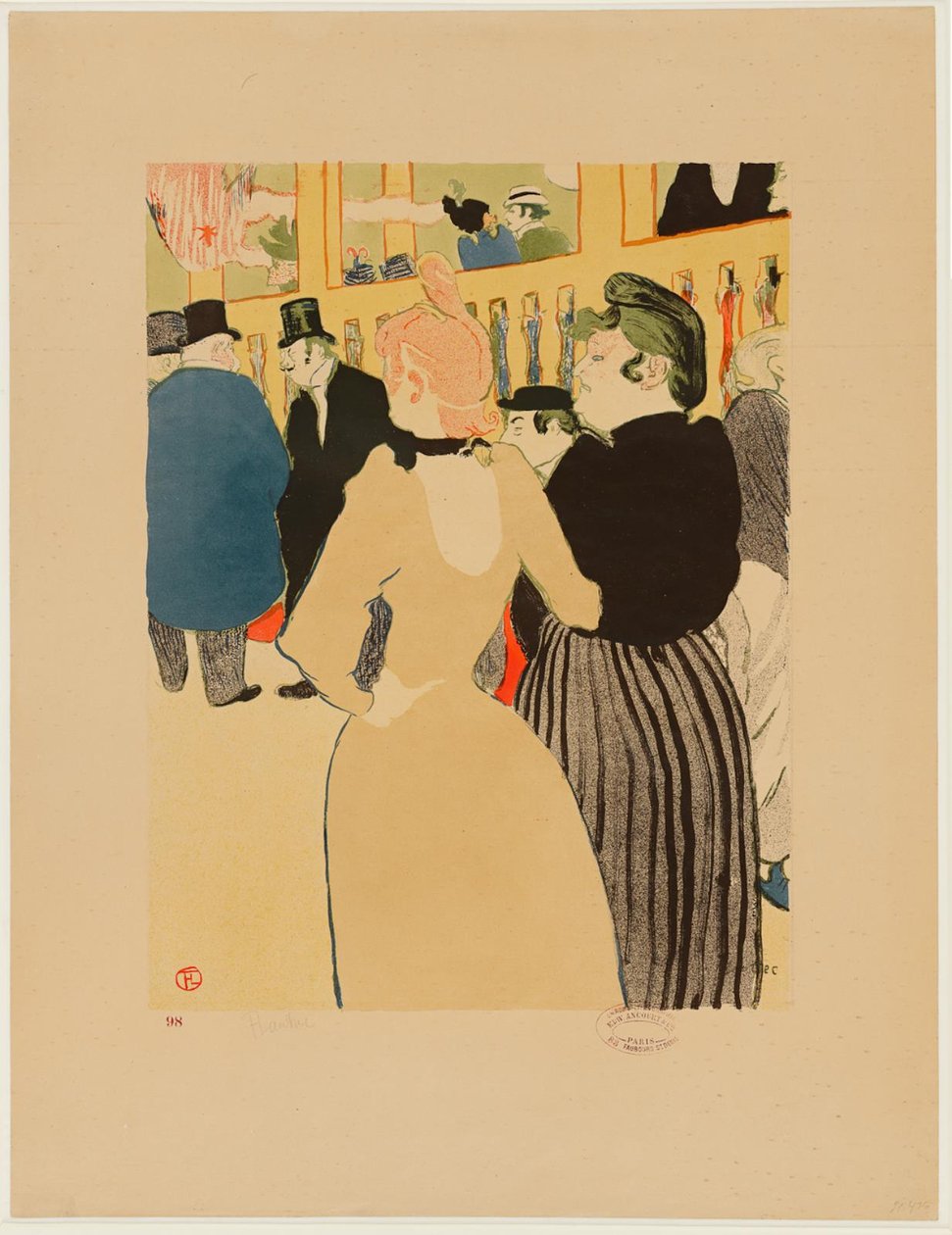 På Moulin Rouge, La Goulue och hennes syster av Henri de Toulouse Lautrec