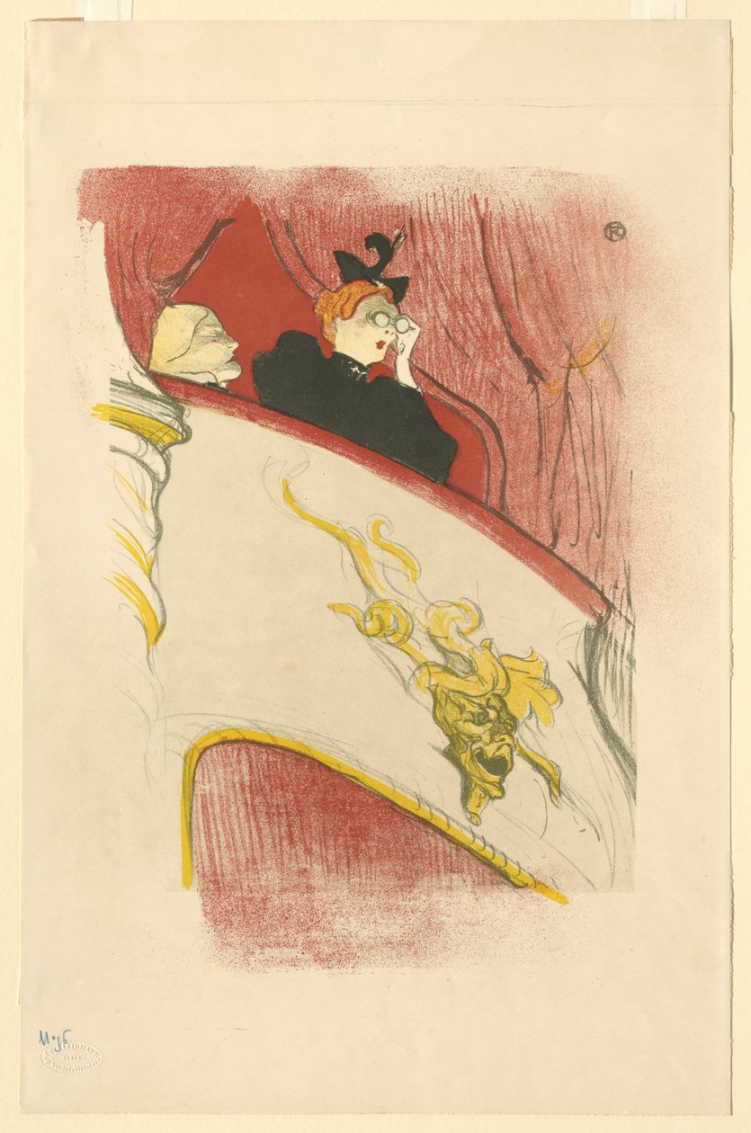 Balkong med förgylld grotesk mask av Henri de Toulouse Lautrec