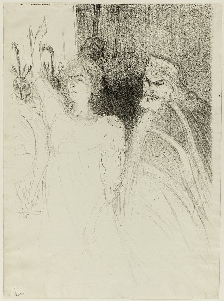 Bartet och Mounet-Sully, i Antigone av Henri de Toulouse Lautrec