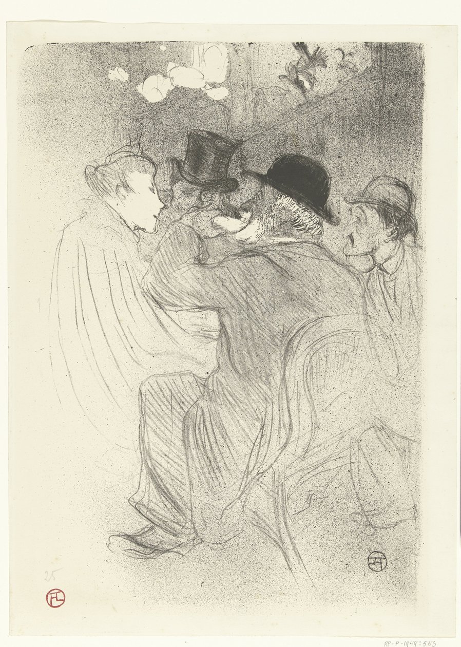 Besökare i café Moulin Rouge Vid Moulin Rouge. En grov! En riktig tuff! av Henri de Toulouse Lautrec