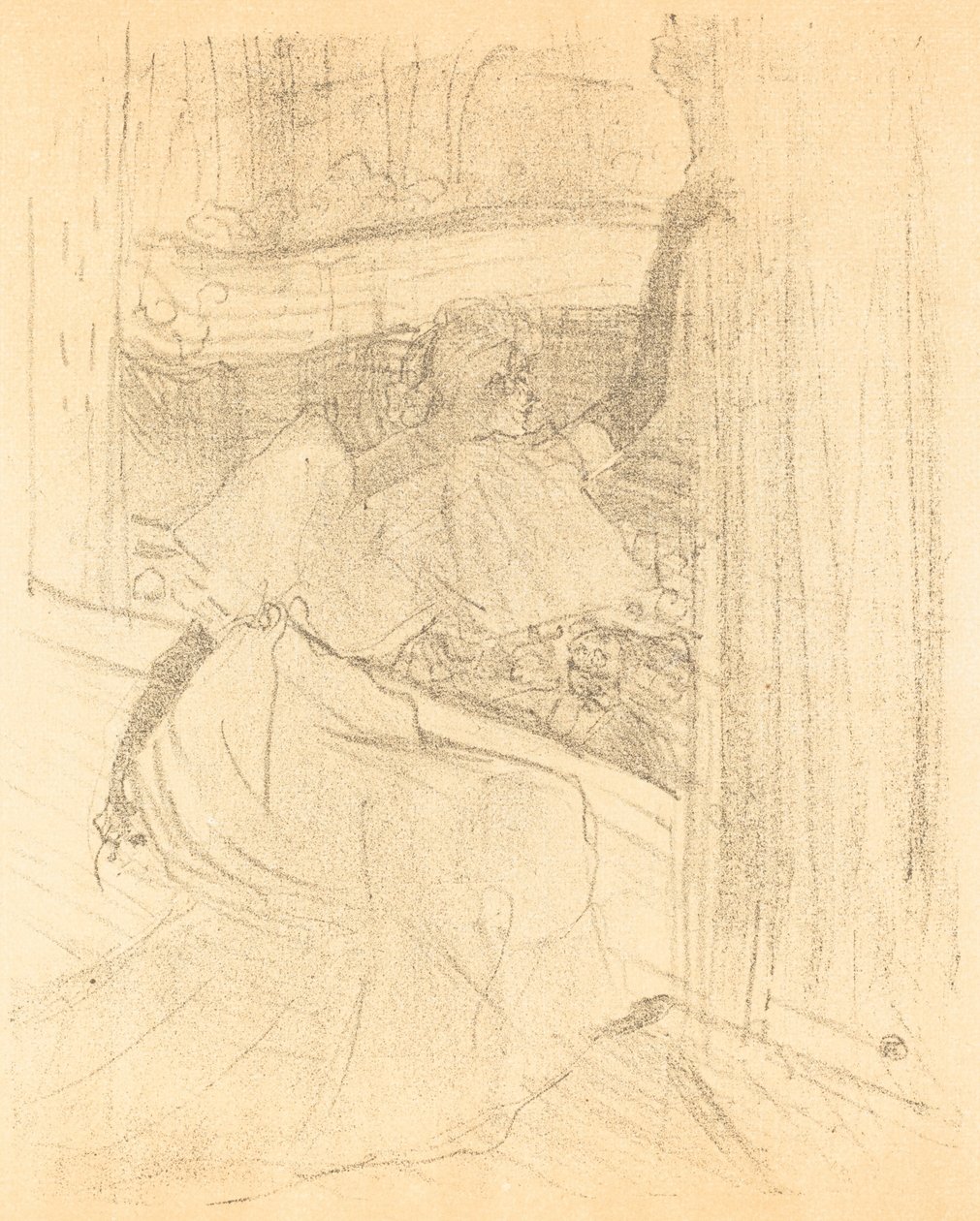 Böjer sig för publiken (Saluant le public) av Henri de Toulouse Lautrec