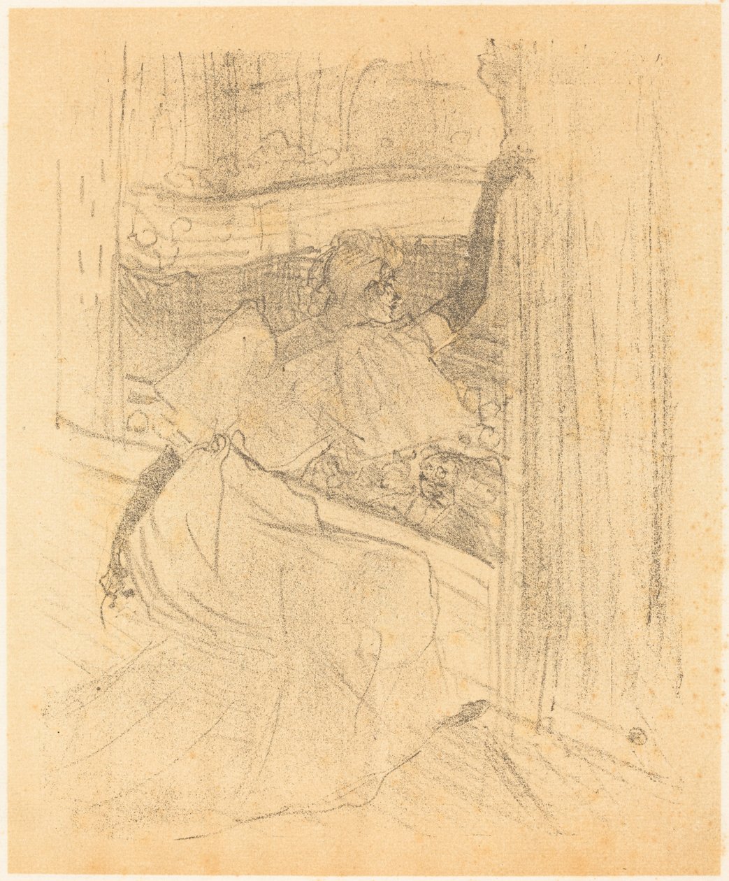 Böjer sig för publiken (Saluant le public) av Henri de Toulouse Lautrec
