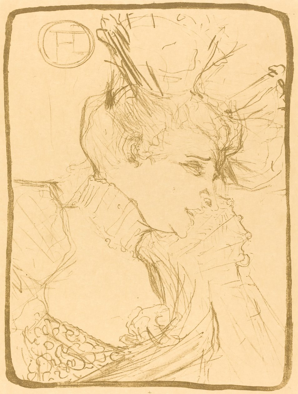 Byst av Mlle. Marcelle Lender (Mlle. Marcelle Lender, en byst) av Henri de Toulouse Lautrec