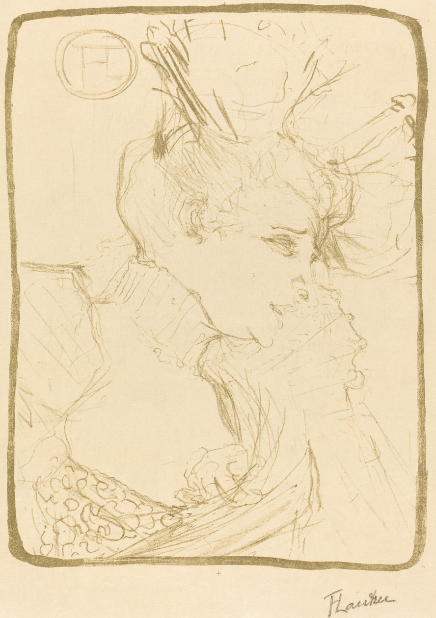 Byst av Mlle. Marcelle Lender (Mlle. Marcelle Lender, en byst) av Henri de Toulouse Lautrec