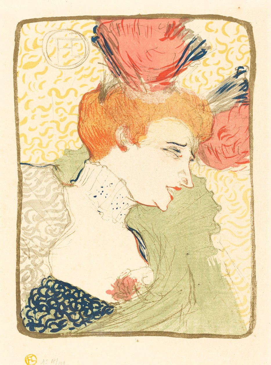 Byst av Mlle. Marcelle Lender (Mlle. Marcelle Lender, en byst) av Henri de Toulouse Lautrec