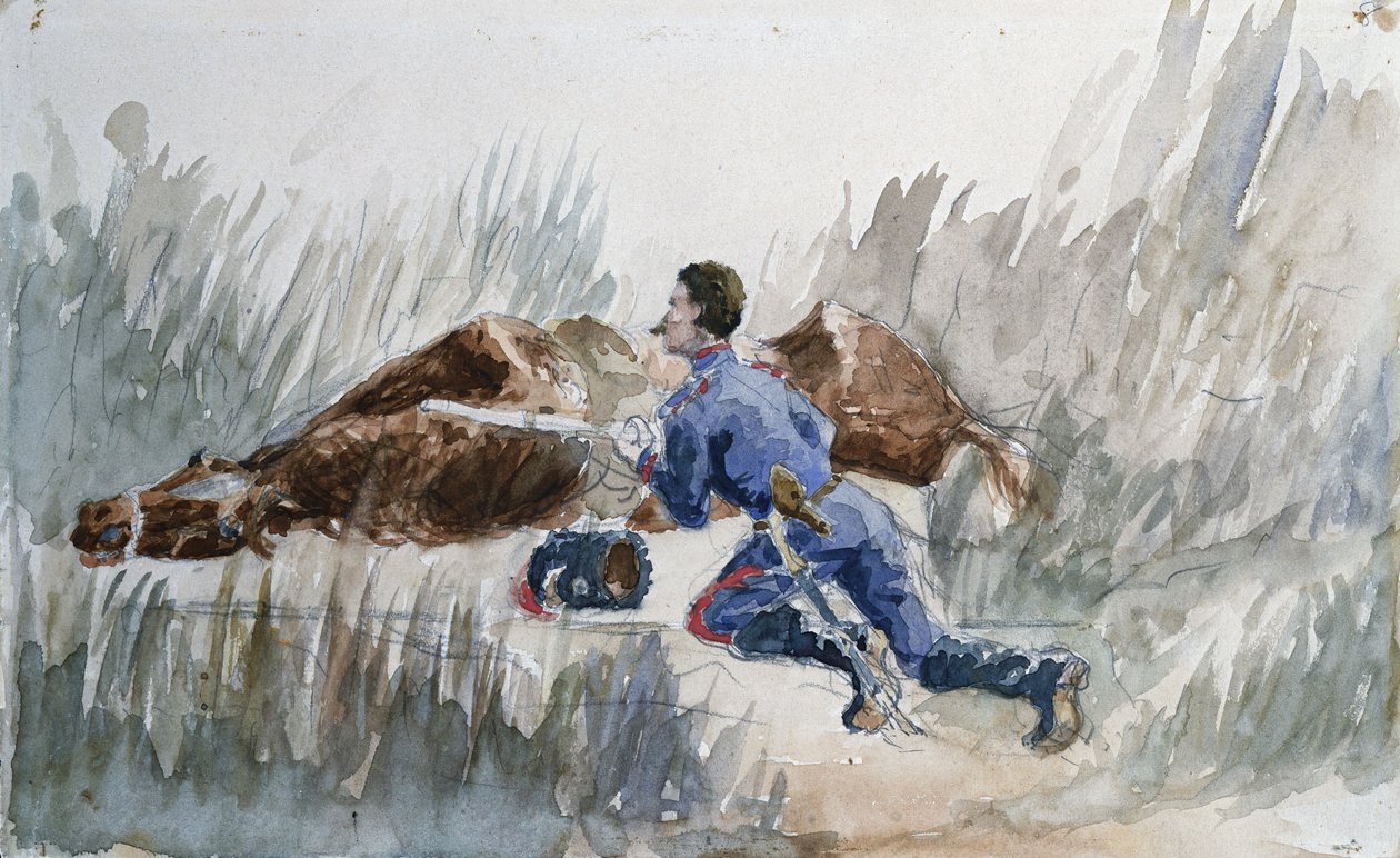 Kavallerimanöver, ca 1881 av Henri de Toulouse Lautrec
