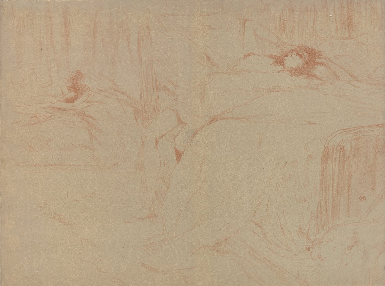 Kollapsad på sängen, från serien Elles, 1896., 1896. av Henri de Toulouse Lautrec