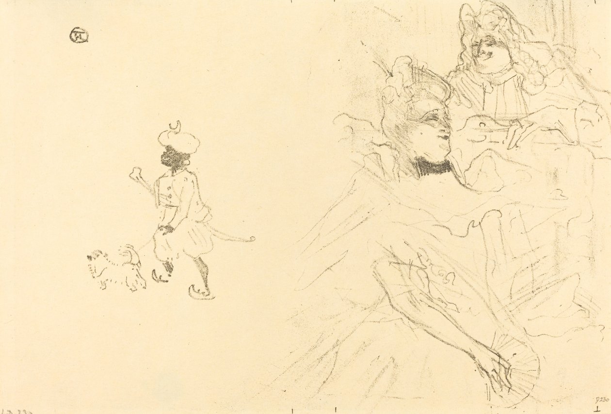 Omslag till "Exemplet på förälskad Ninon de Lenclos" av Henri de Toulouse Lautrec