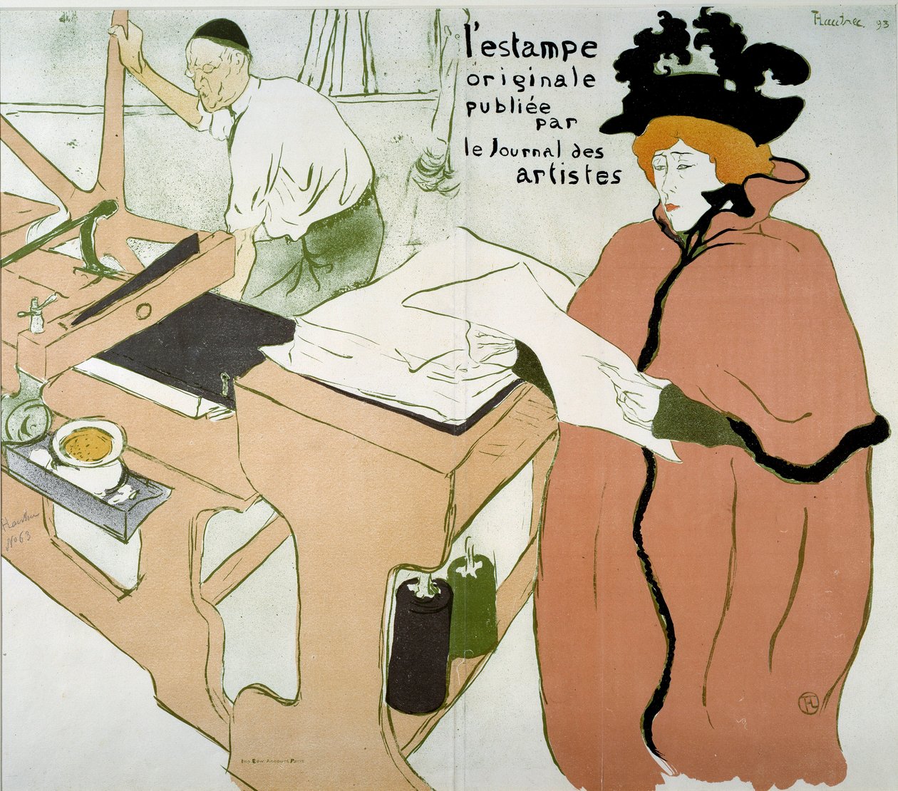 Tryckets omslag: "Originaltrycket publicerat av journal des artistes"". Affisch av Henri De Toulouse Lautrec (1864-1901) av Henri de Toulouse Lautrec